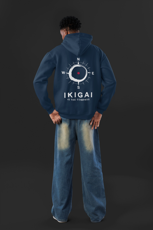 Ikigai Compass Oversized Zipper Hoodie