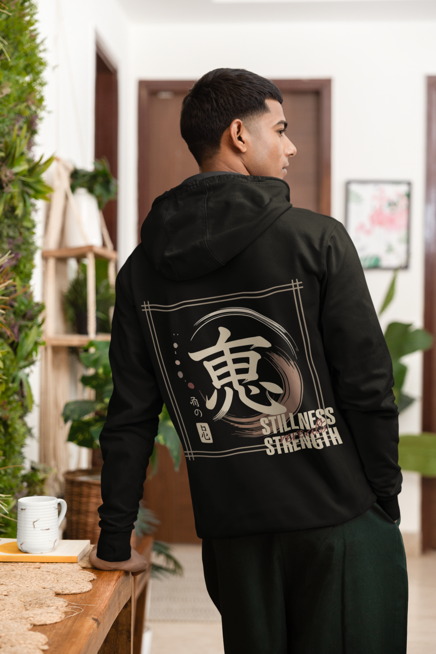 Stillness reveals strength Oversized Zipper Hoodie