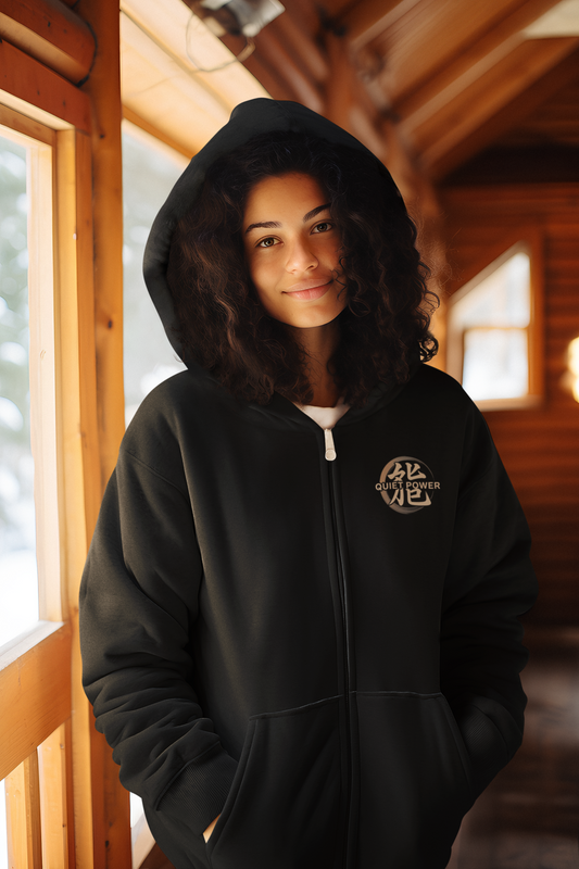 Quiet power Oversized Zipper Hoodie